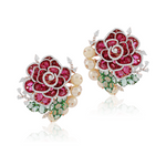 Load image into Gallery viewer, Ruby Blossom Earrings