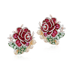 Load image into Gallery viewer, Ruby Blossom Earrings