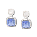 Load image into Gallery viewer, Rhombus Teal Earrings