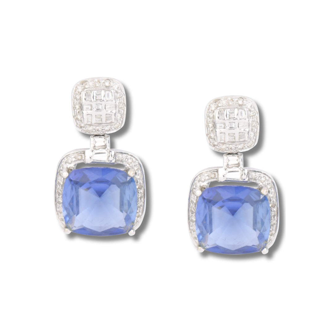 Rhombus Teal Earrings