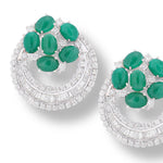 Load image into Gallery viewer, Emerald Halo Earrings