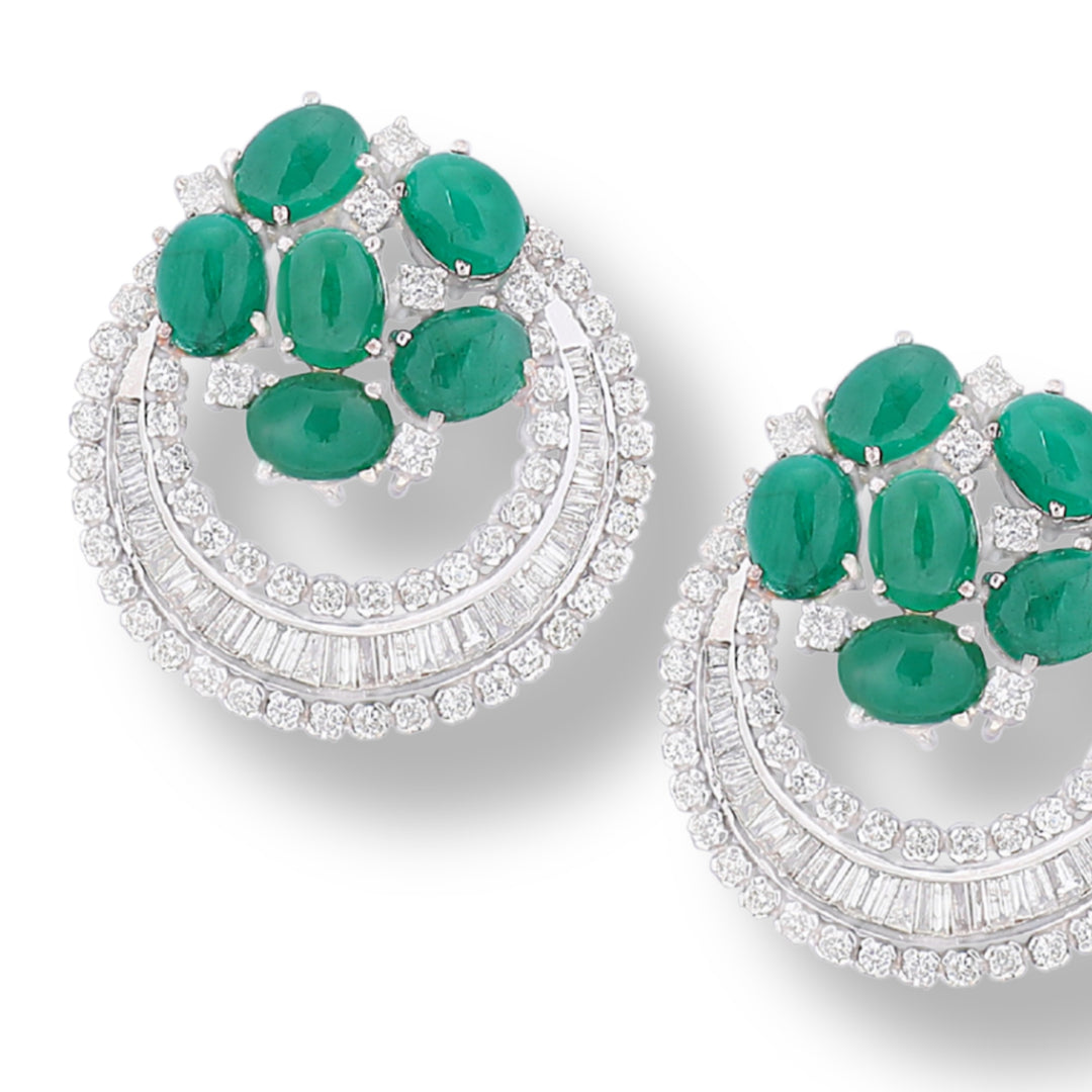 Emerald Halo Earrings