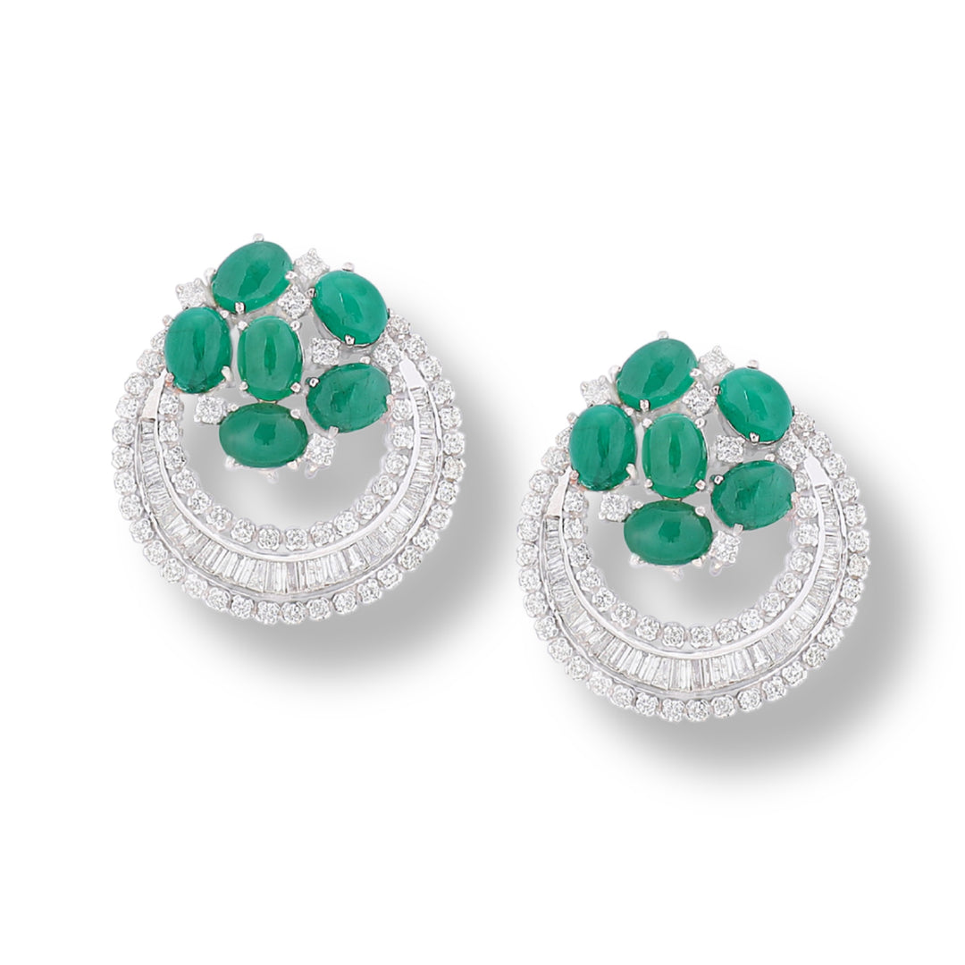 Emerald Halo Earrings
