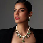 Load image into Gallery viewer, Green Uncut Polki Necklace