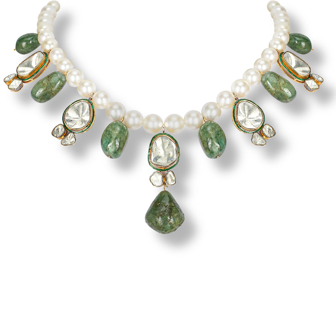 Green Uncut Polki Necklace