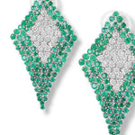 Load image into Gallery viewer, Emerald Rhombus Earrings