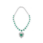 Load image into Gallery viewer, Emerald Heartline Necklace