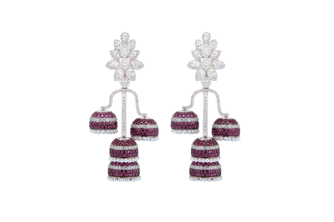 Scarlet Diamond Jhumkis