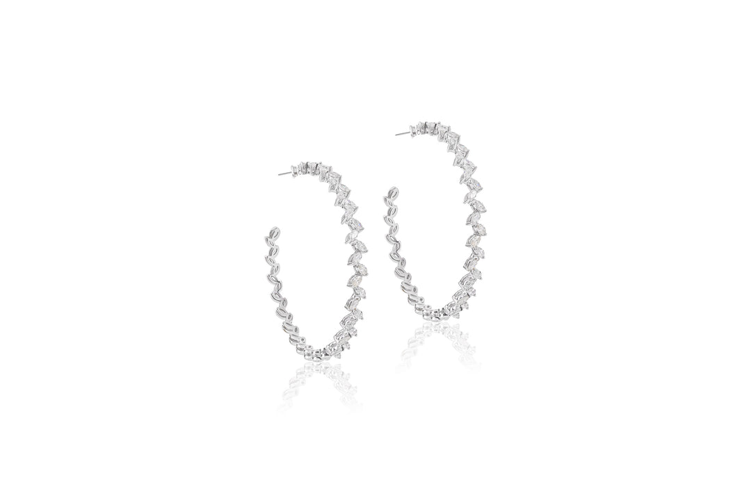 Marquis Diamond Hoops