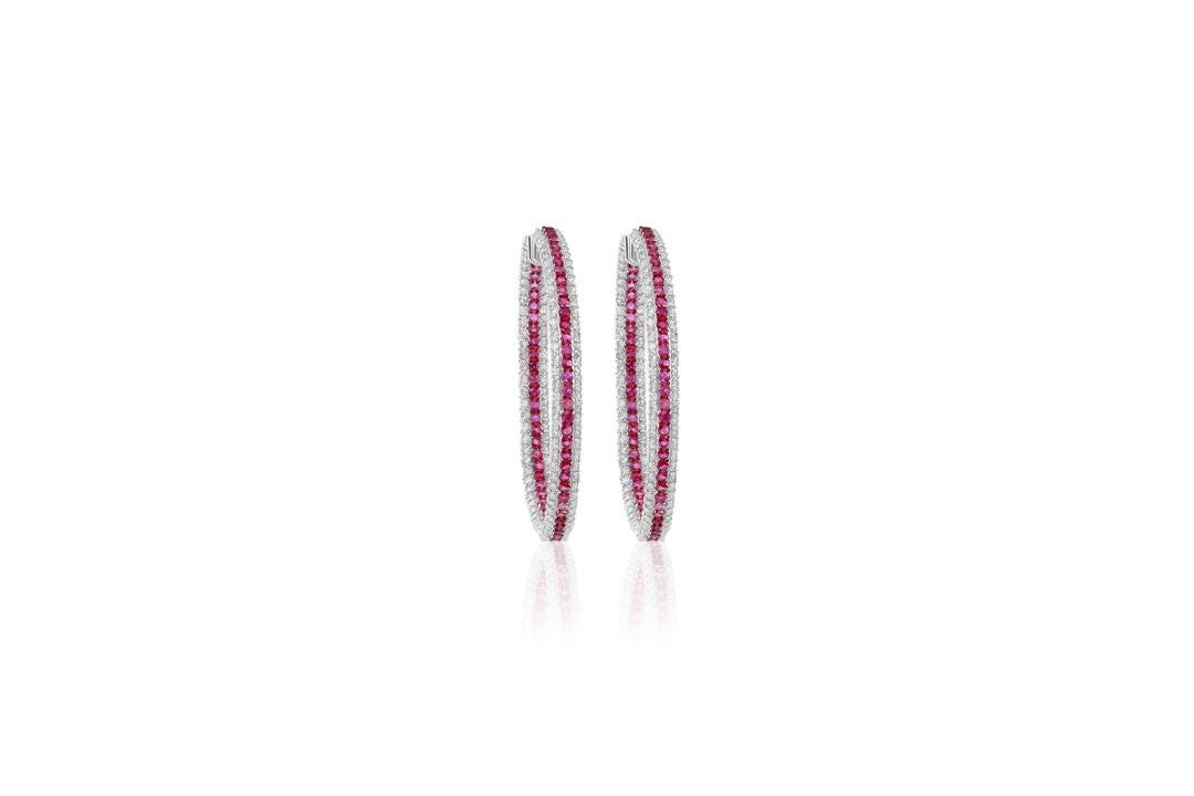 Wheel of Ruby & Diamond Hoops