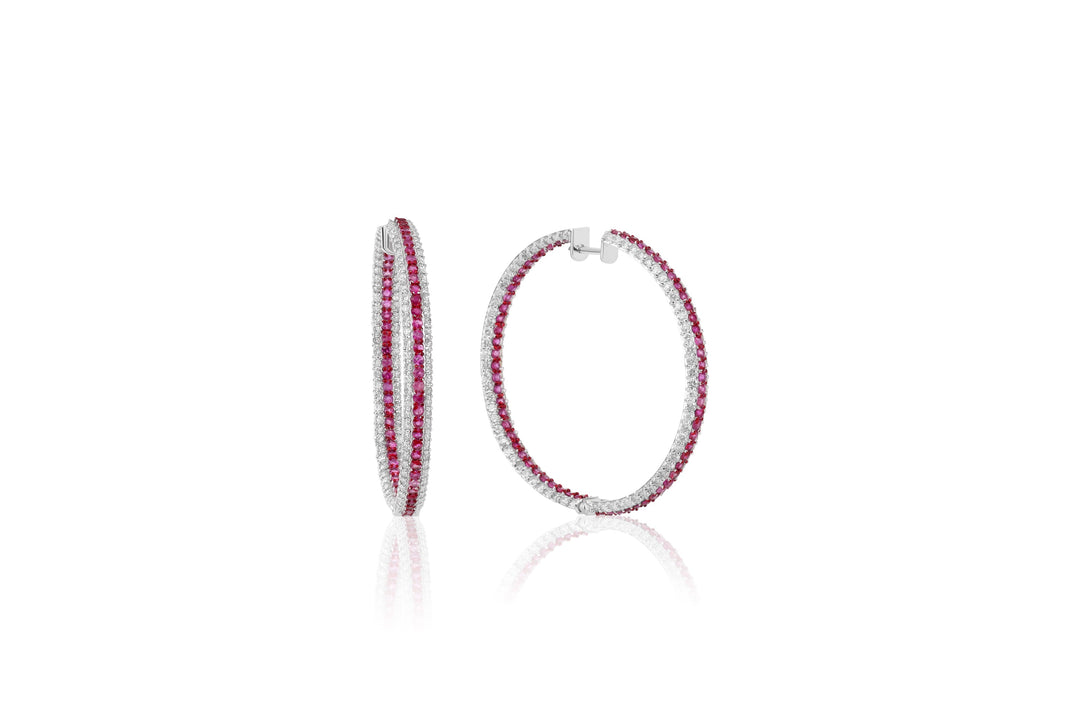 Wheel of Ruby & Diamond Hoops