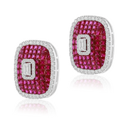 Ruby Cushion Earrings