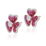 Load image into Gallery viewer, Crimson Clover Earring