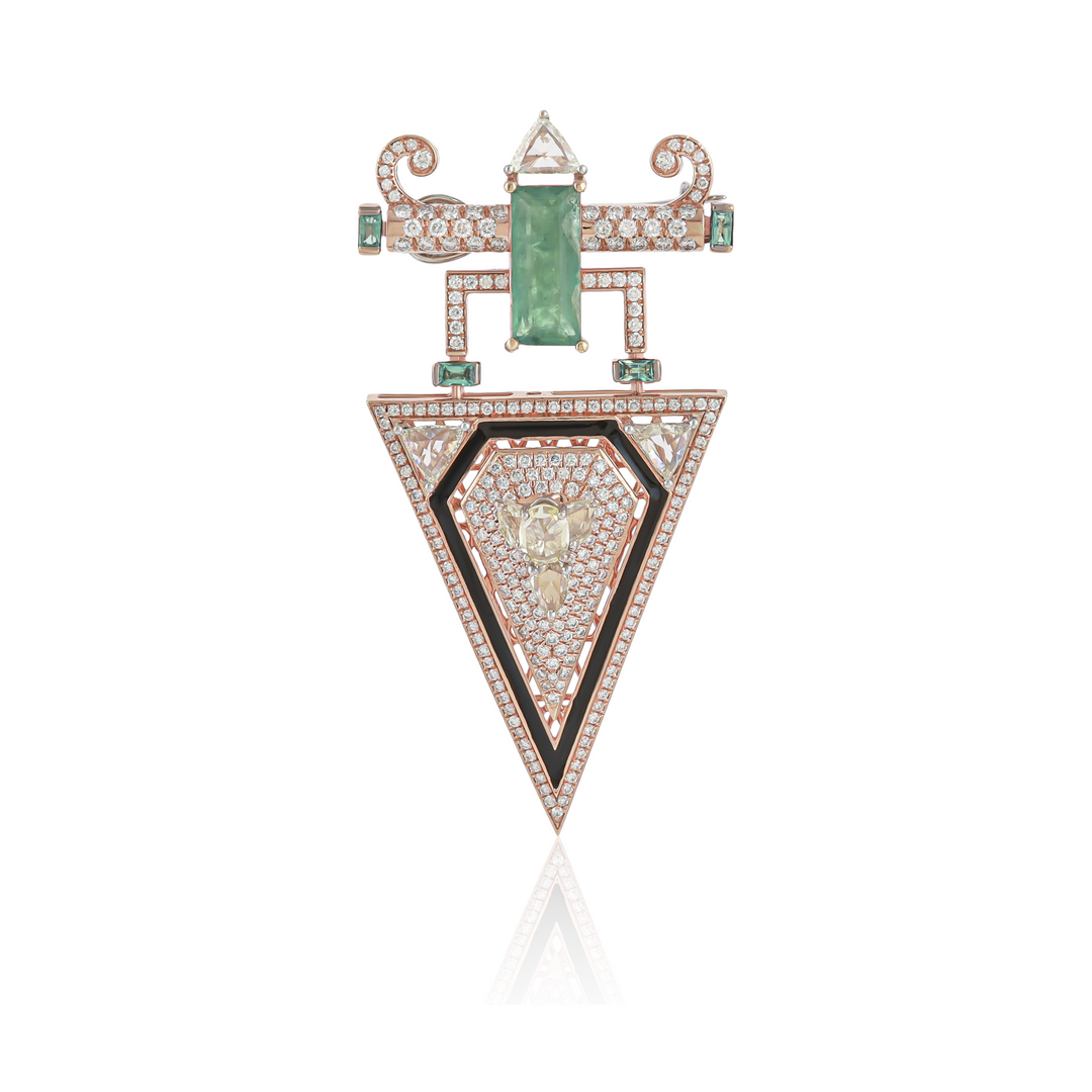 Emerald Apex Brooch