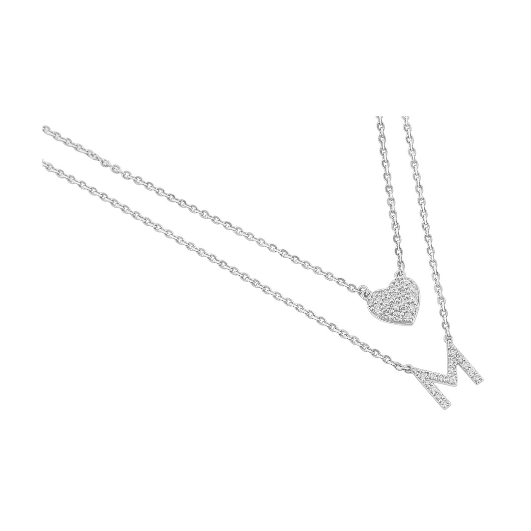 Hear Initial  Necklace