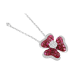 Load image into Gallery viewer, Crimson Clover Pendant