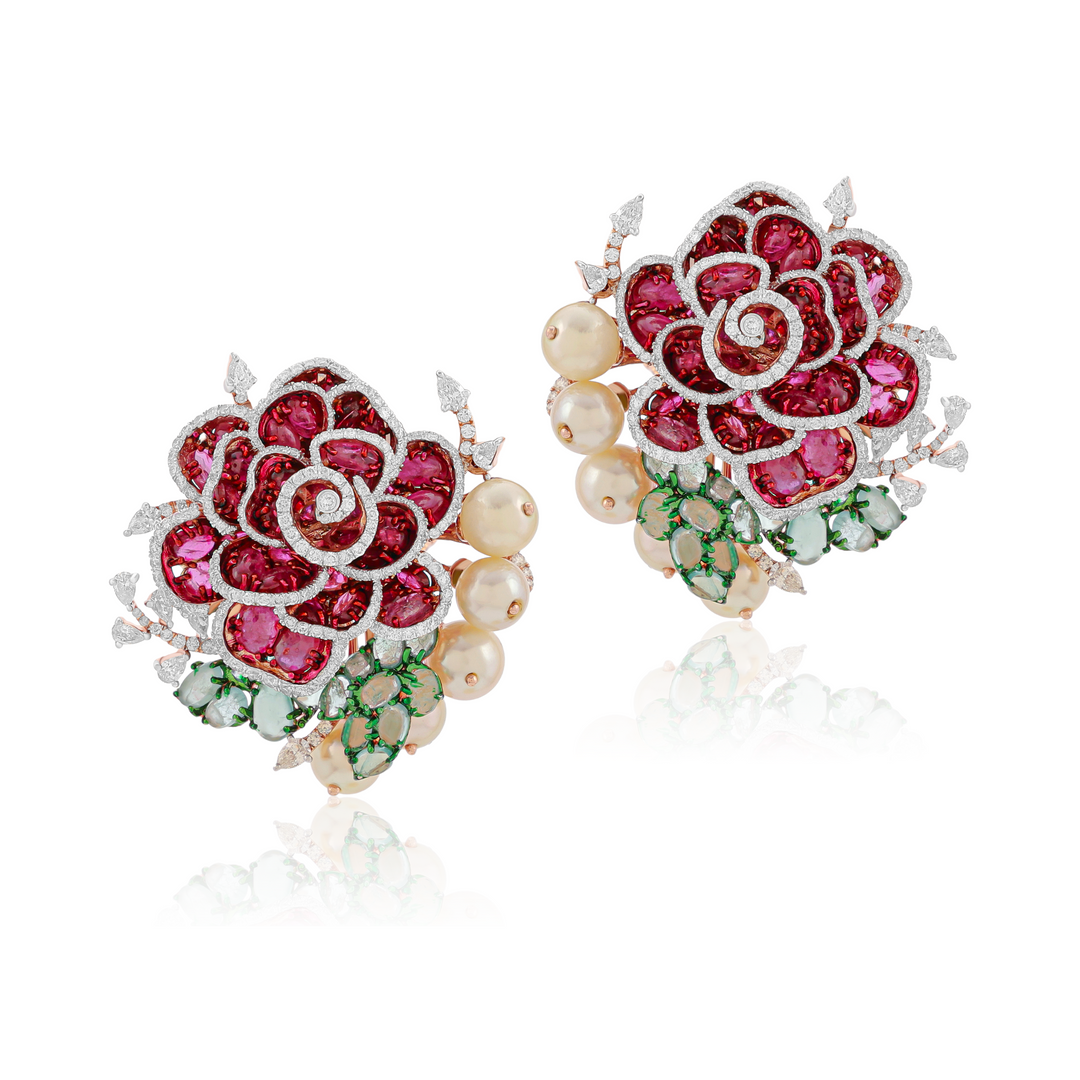 Ruby Blossom Earrings