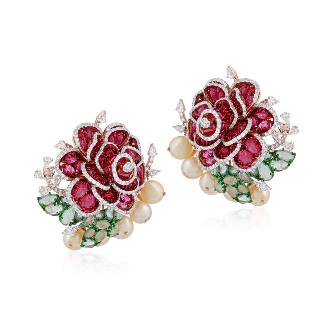 Ruby Blossom Earrings