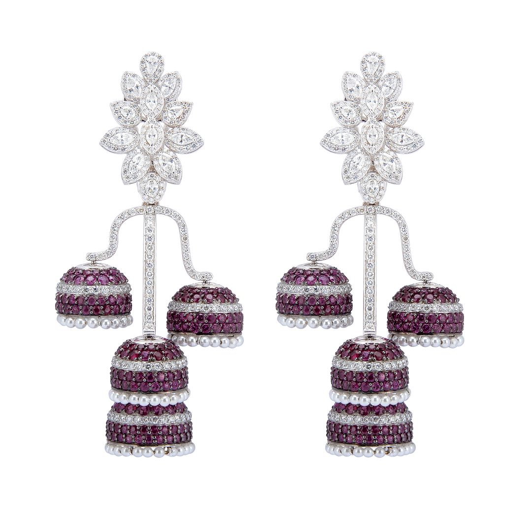 Scarlet Diamond Jhumkis