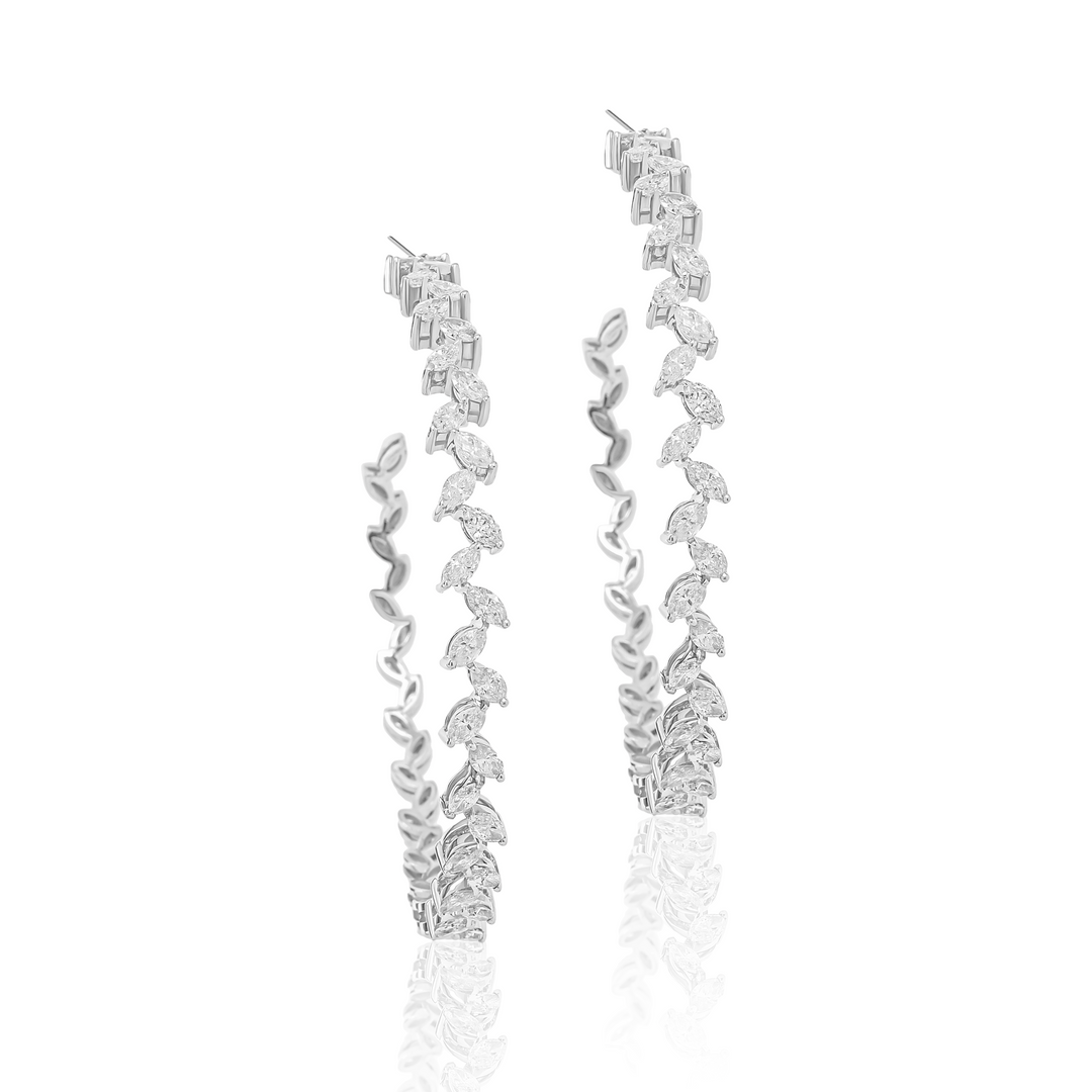 Marquis Diamond Hoops