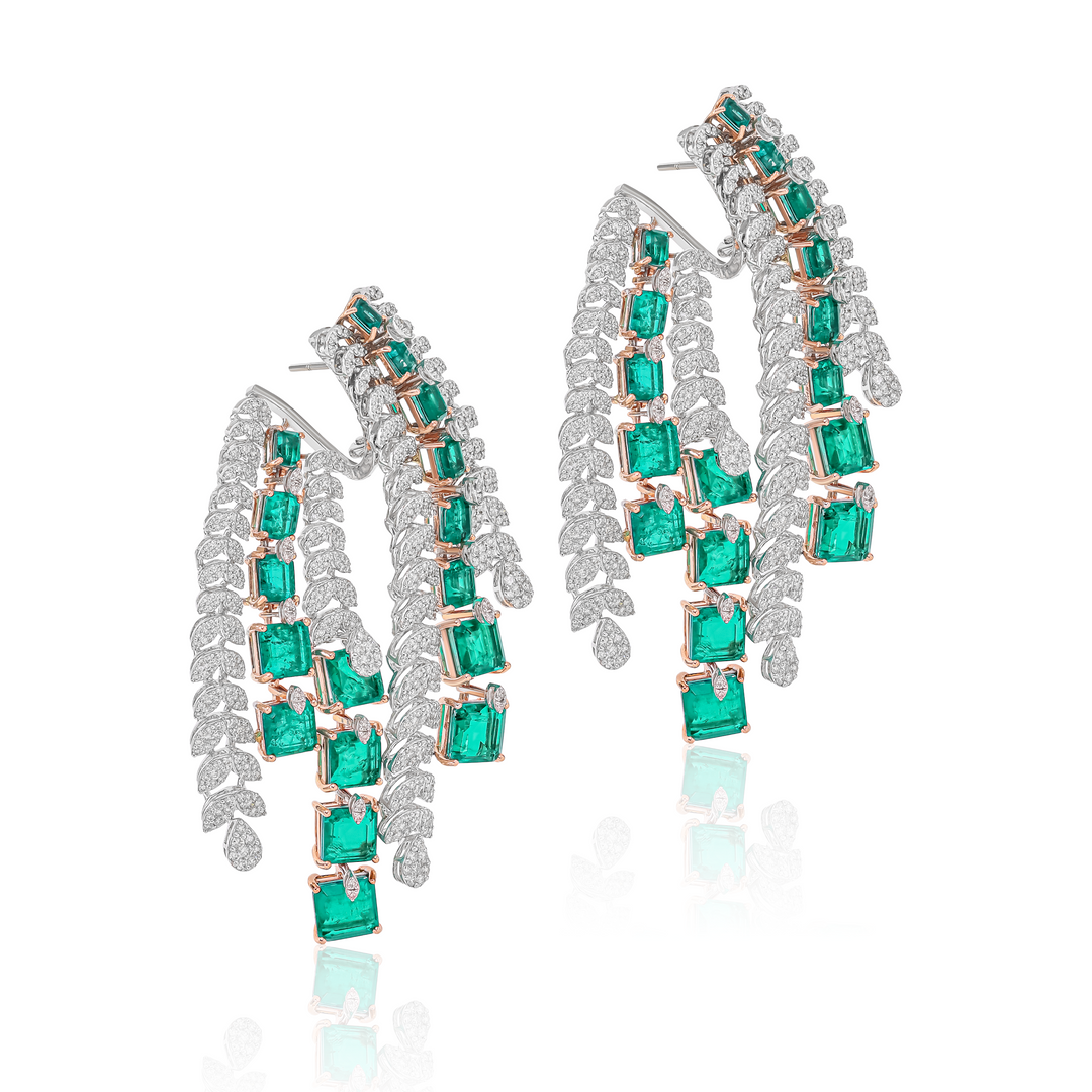 Green long chandelier
