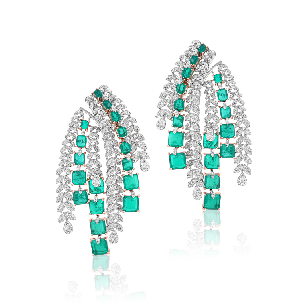 Green long chandelier
