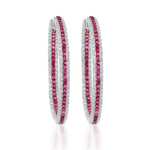 Load image into Gallery viewer, Wheel of Ruby &amp; Diamond Hoops
