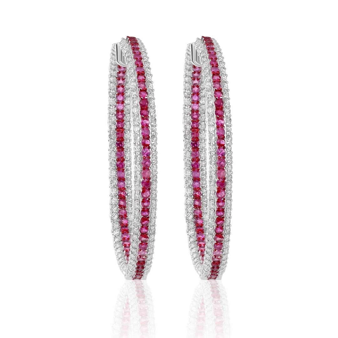 Wheel of Ruby & Diamond Hoops