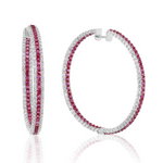 Load image into Gallery viewer, Wheel of Ruby &amp; Diamond Hoops
