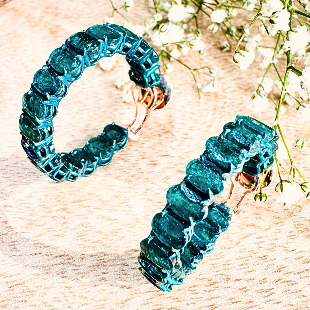 Eternal Emerald Hoops