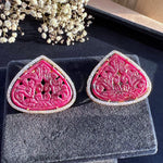 Load image into Gallery viewer, Pear Ruby Earrings
