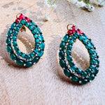 Load image into Gallery viewer, Green Gold Earrings

