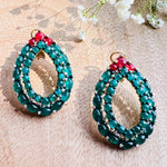 Load image into Gallery viewer, Green Gold Earrings