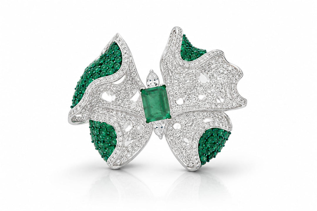 Emerald Petal Ring