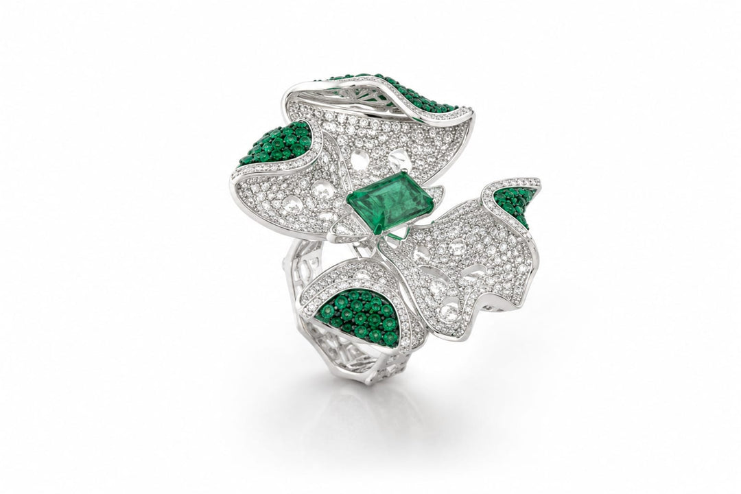 Emerald Petal Ring