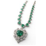 Load image into Gallery viewer, Emerald Heartline Necklace