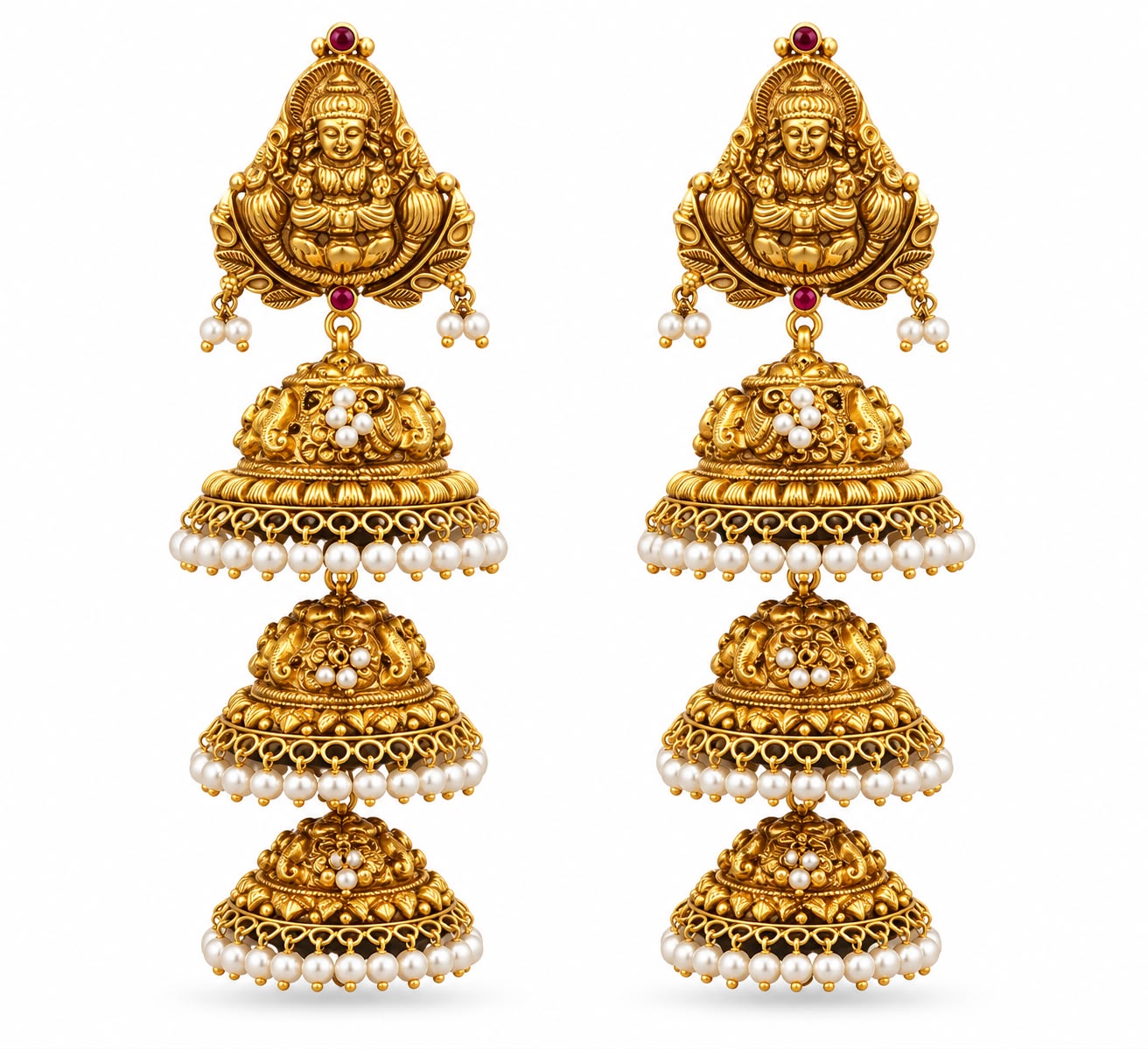 TRIPLE LAYER LAXMI JHUMKI – Dillano Jewels Ltd.