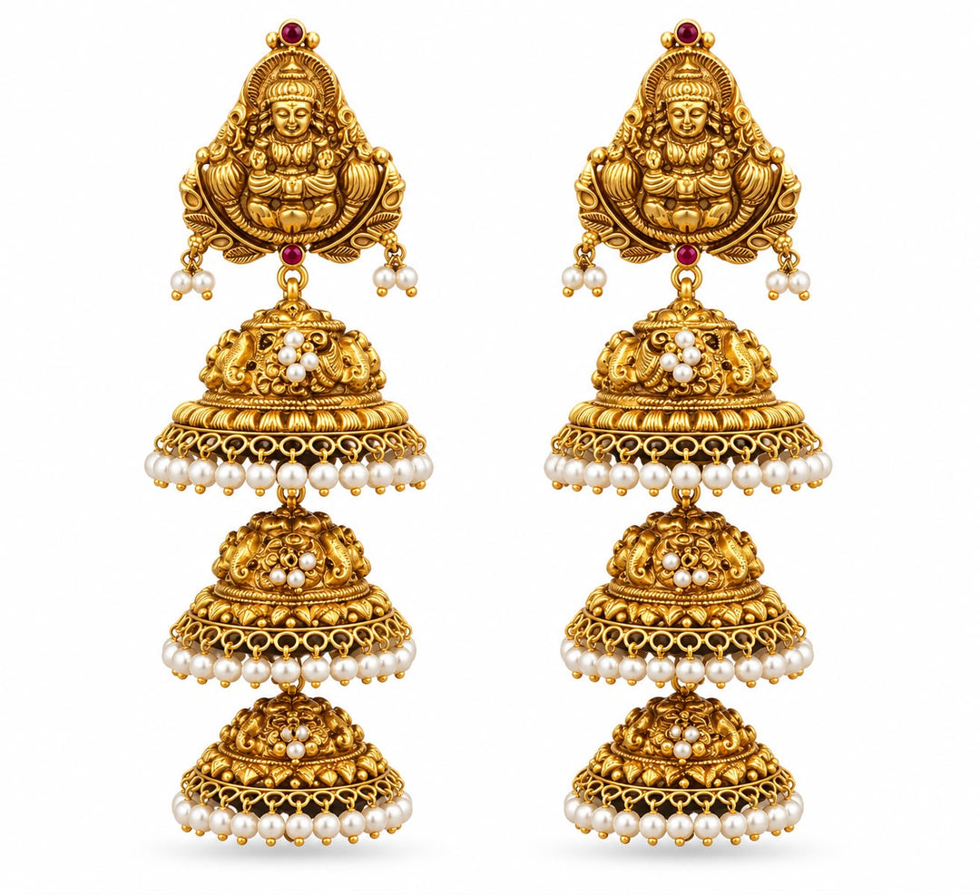 TRIPLE LAYER LAXMI JHUMKI
