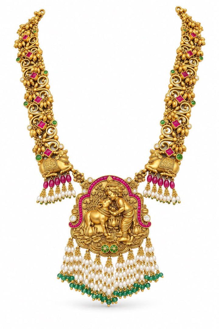 KRISHNA WITH NANDI LONG NECKLACE