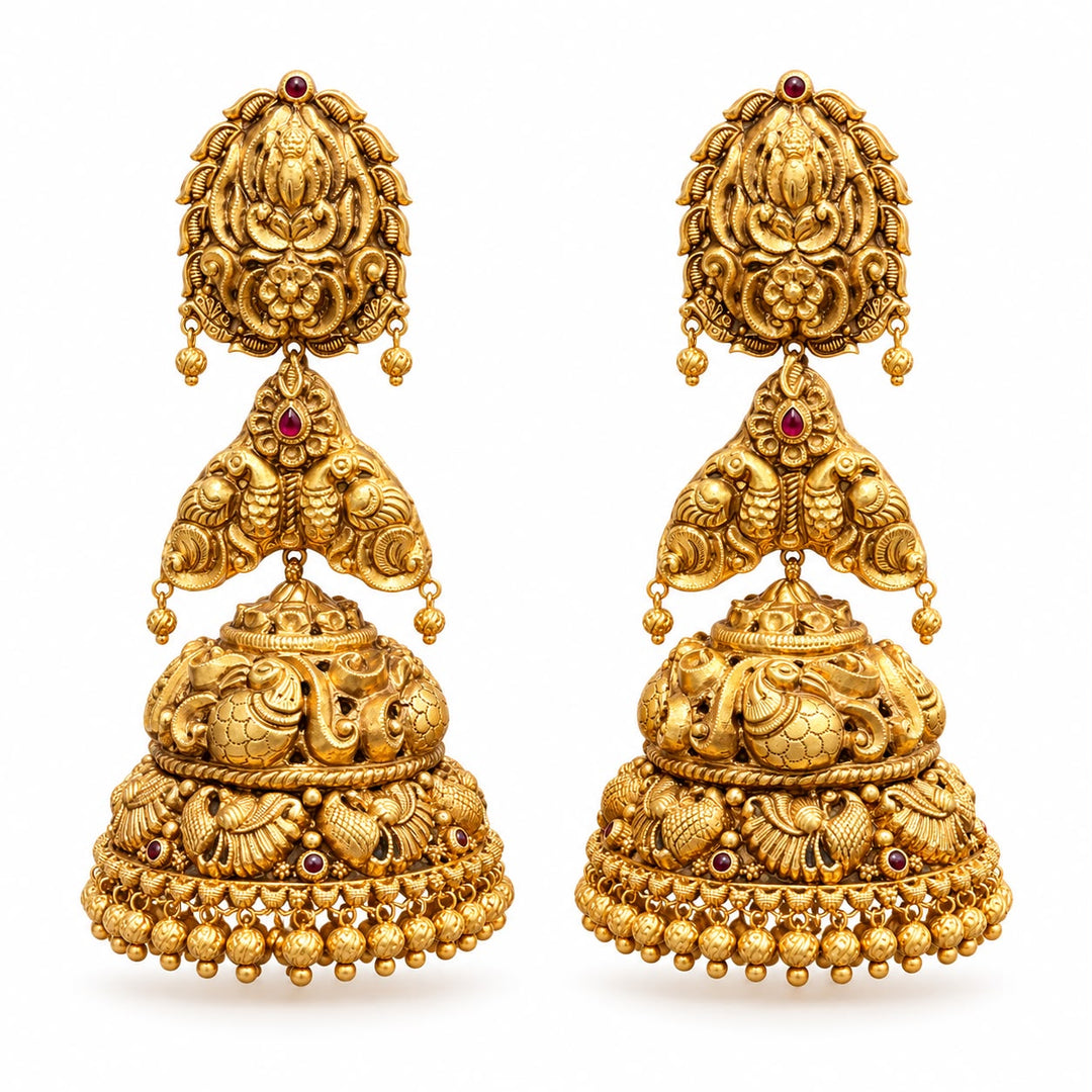 JHUMKA EARRING WITH PEACOCK