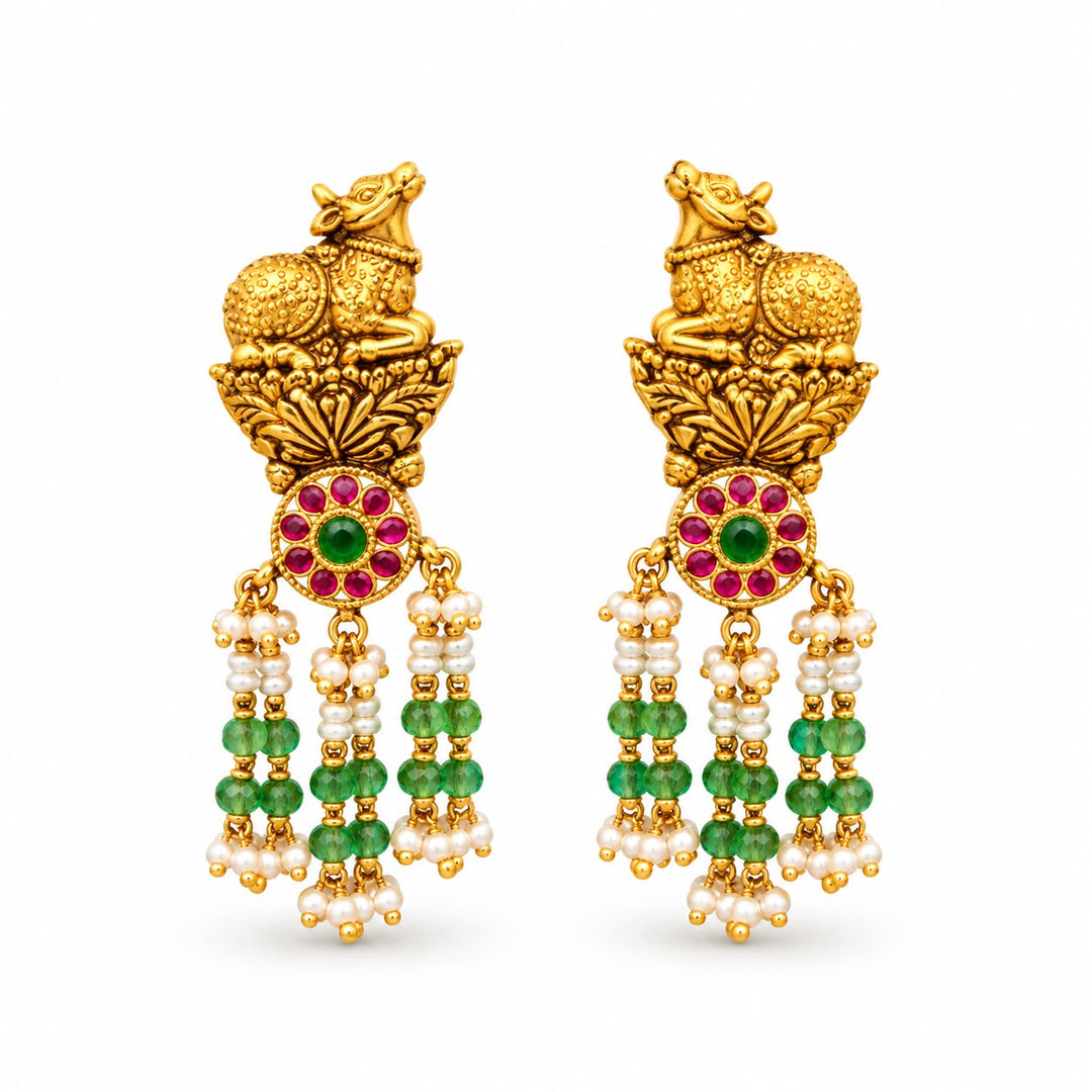 NANDI WITH LOTUS NECKLACE EARRING