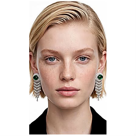 Green chandelier earring