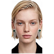 Green chandelier earring